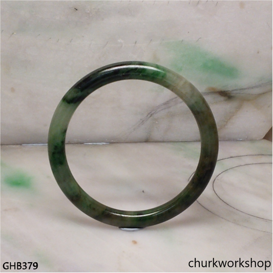 Small dark green jade bangle