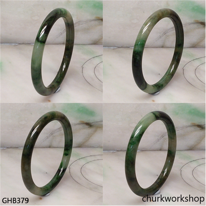 Small dark green jade bangle