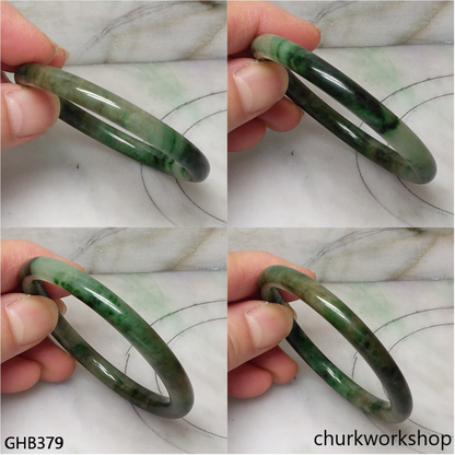 Small dark green jade bangle