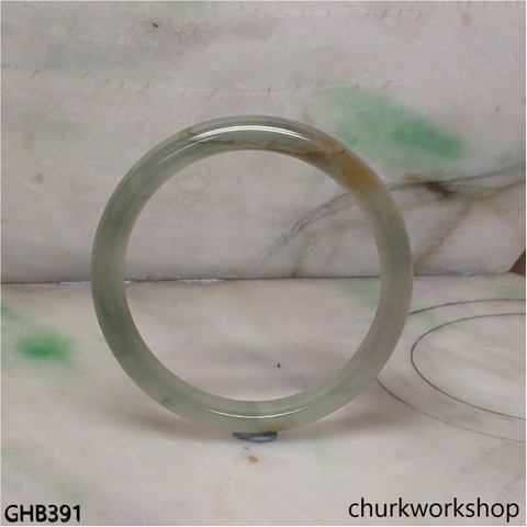Small icy bluish green jade bangle