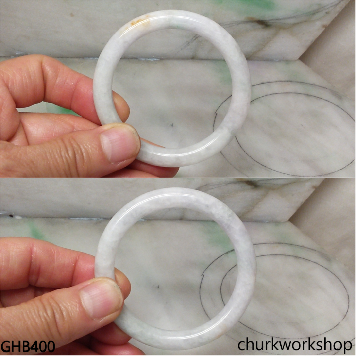 Small pale lavender jade bangle