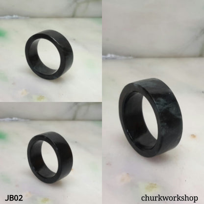 Dark green jade band, unisex jade band