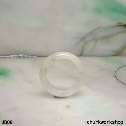 Icy white jade band, unisex jade bend