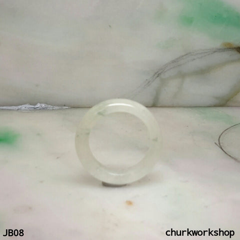 Icy white jade band, unisex jade bend