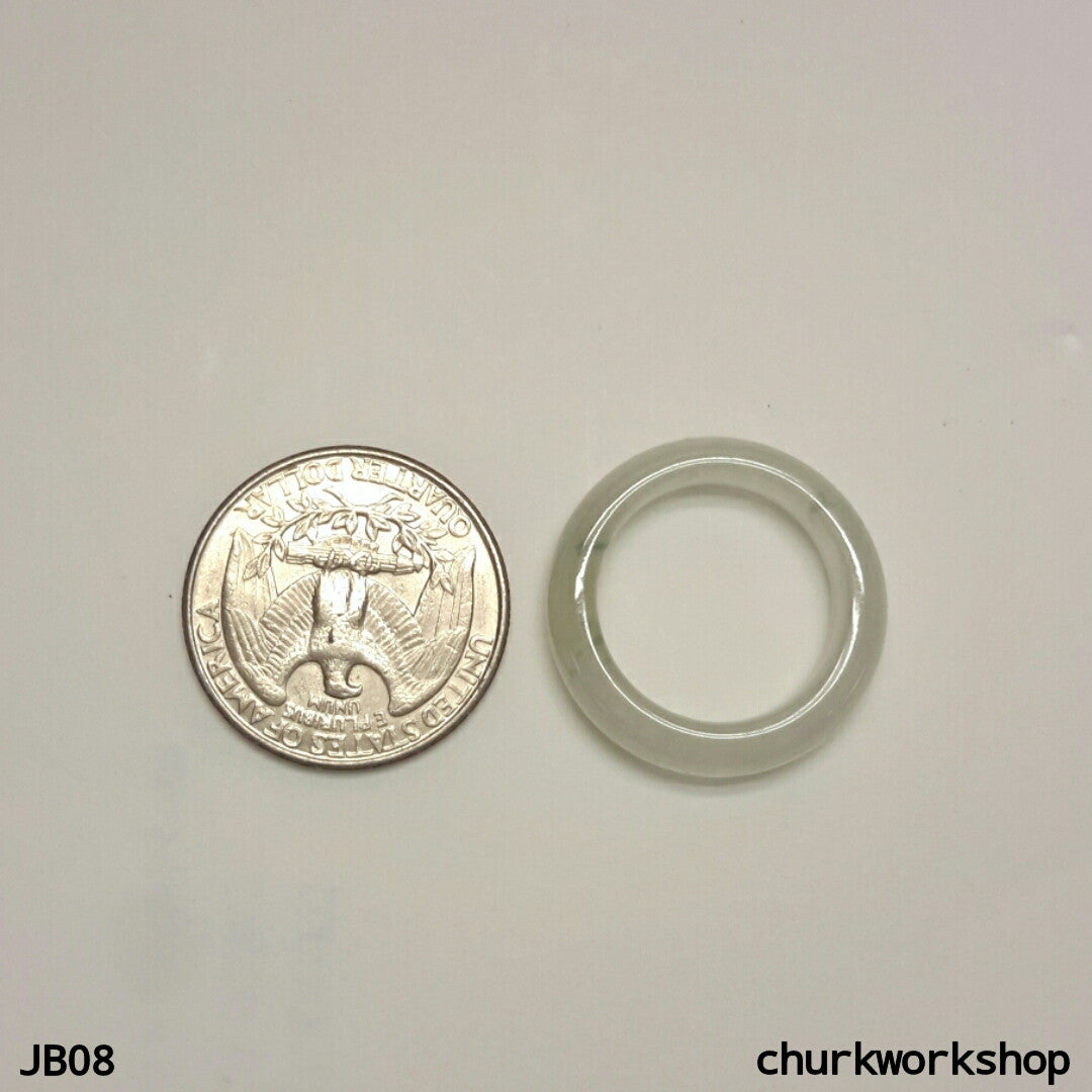 Icy white jade band, unisex jade bend
