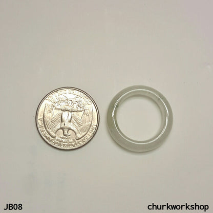 Icy white jade band, unisex jade bend