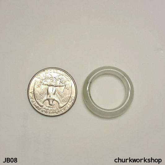 Icy white jade band, unisex jade bend