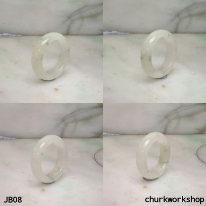 Icy white jade band, unisex jade bend