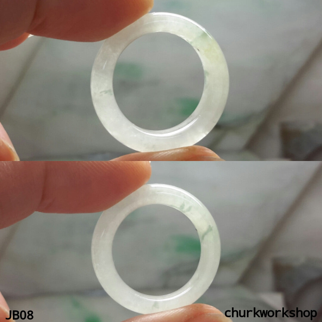 Icy white jade band, unisex jade bend