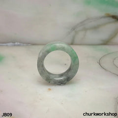 Grey base green jade band, unisex jade band
