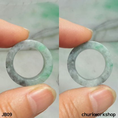 Grey base green jade band, unisex jade band