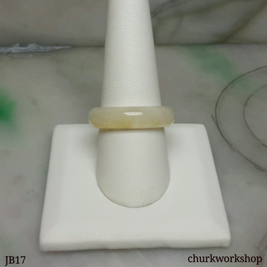 Icy white jade band, unisex jade bend