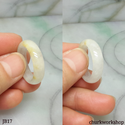 Icy white jade band, unisex jade bend