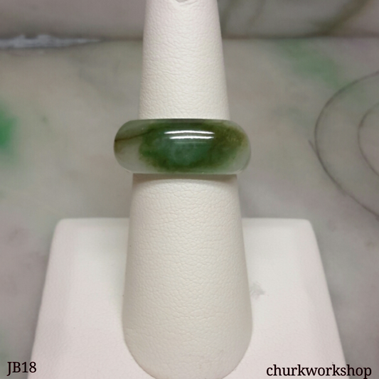 Bluish green jade band, unisex jade band