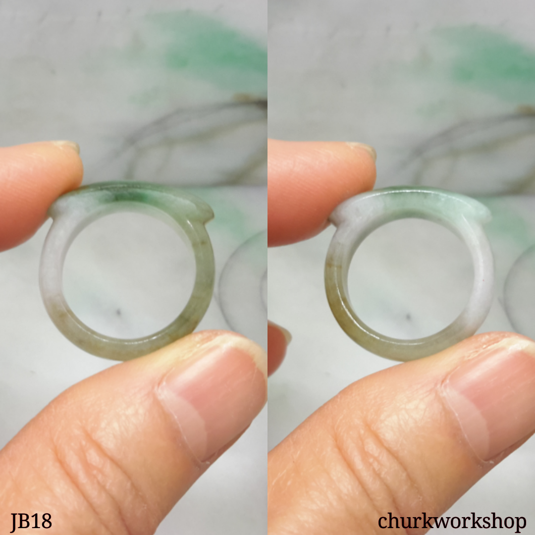 Bluish green jade band, unisex jade band