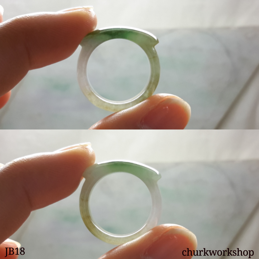 Bluish green jade band, unisex jade band