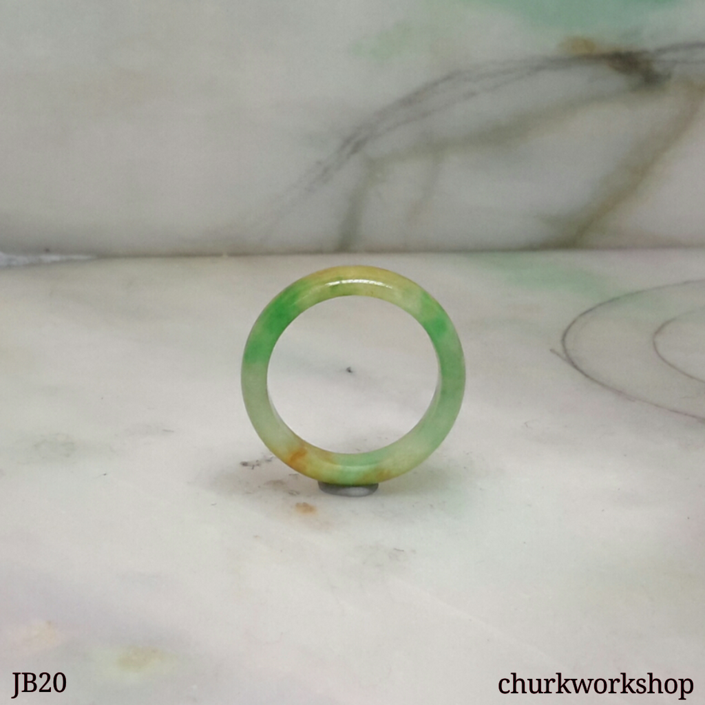 Three color pinkie jade band, unisex jade band
