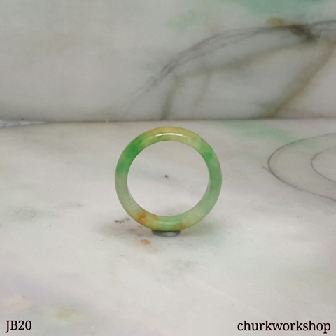 Three color pinkie jade band, unisex jade band