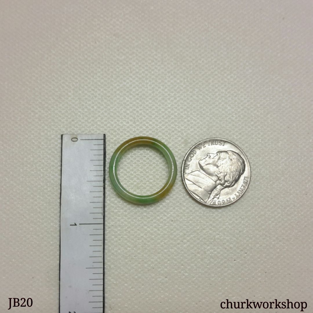 Three color pinkie jade band, unisex jade band