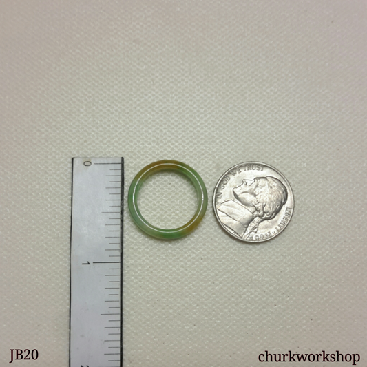 Three color pinkie jade band, unisex jade band