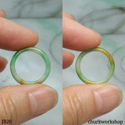 Three color pinkie jade band, unisex jade band