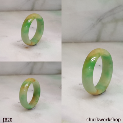 Three color pinkie jade band, unisex jade band