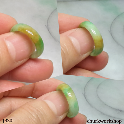 Three color pinkie jade band, unisex jade band