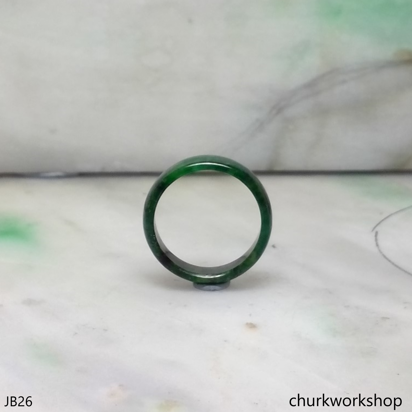Deep green jade unisex jade band