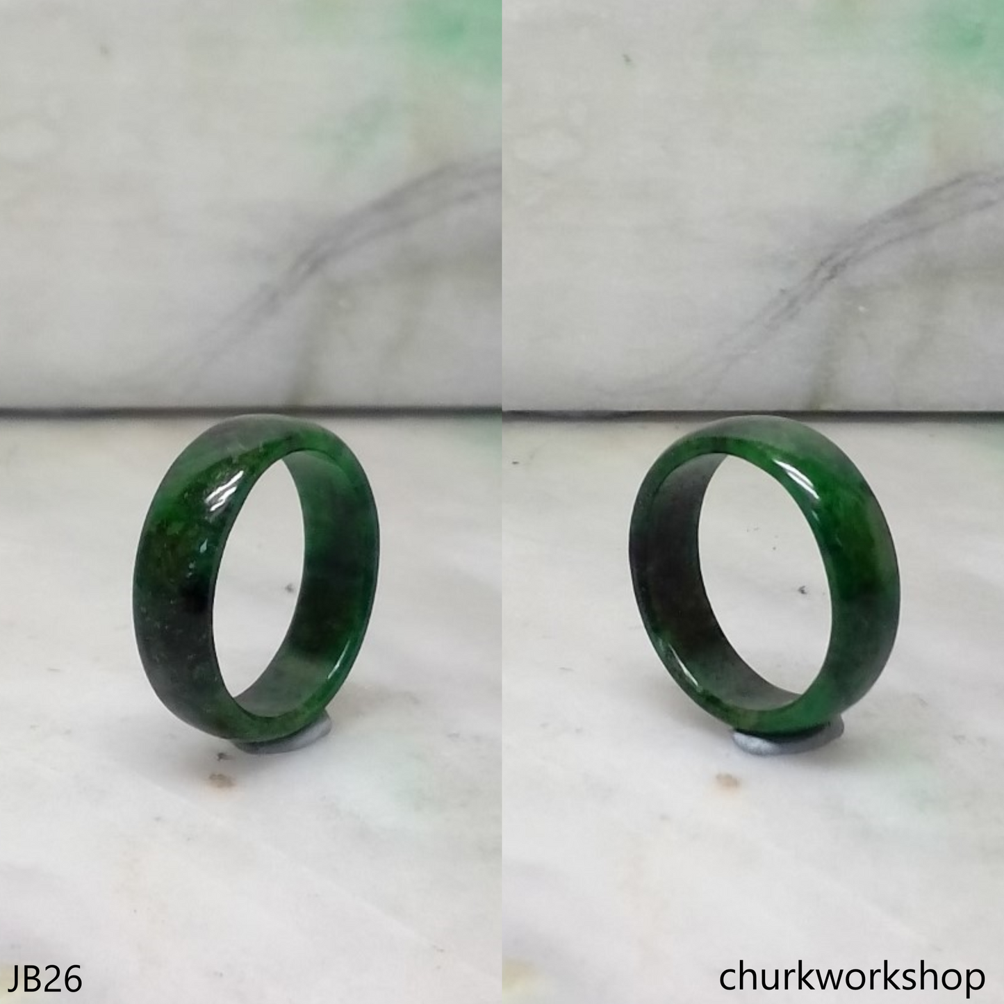 Deep green jade band, unisex jade band