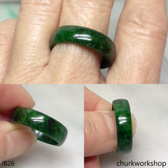Deep green jade band, unisex jade band