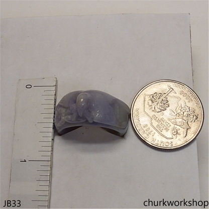 Lavender bird jade ring