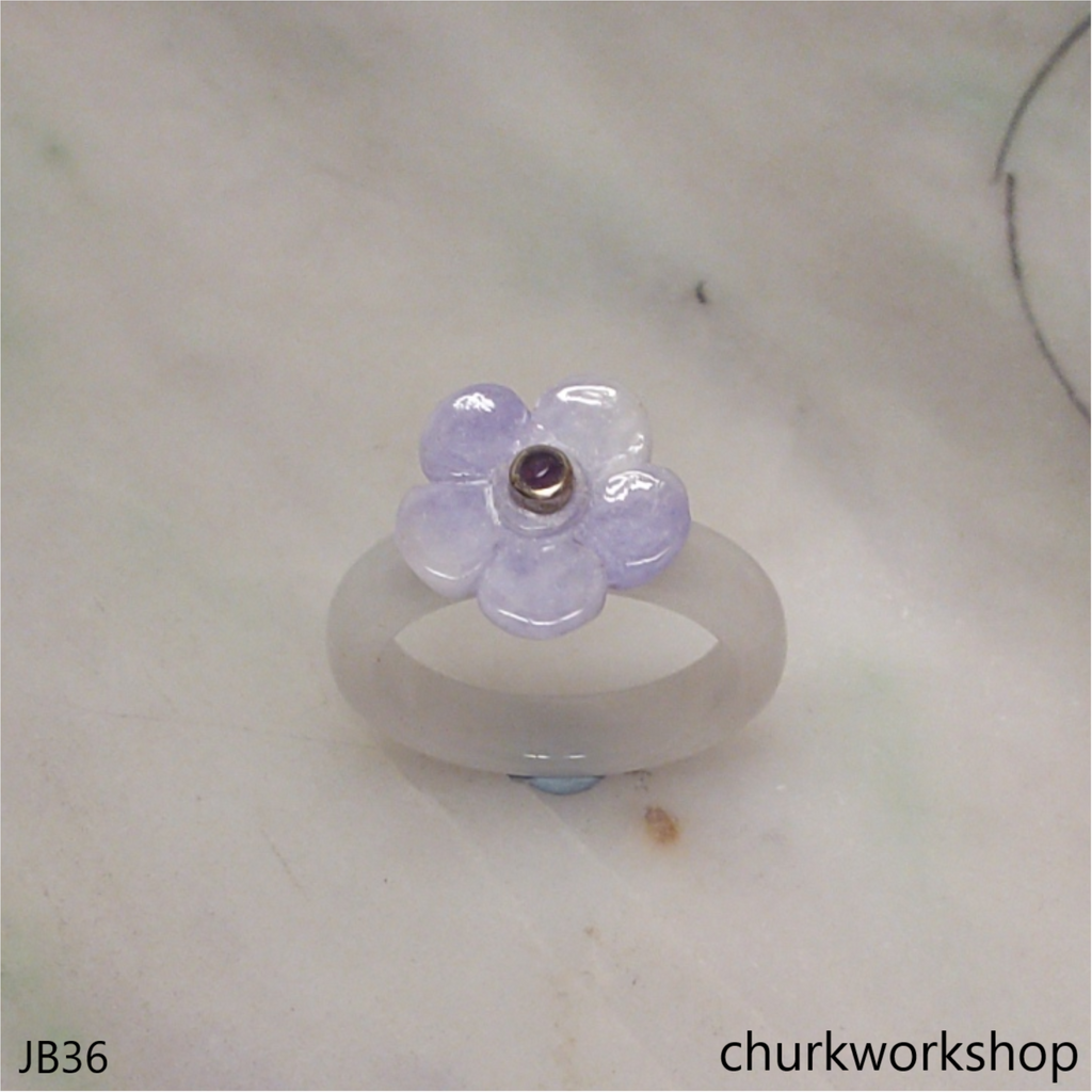 Lavender flower with white jade band
