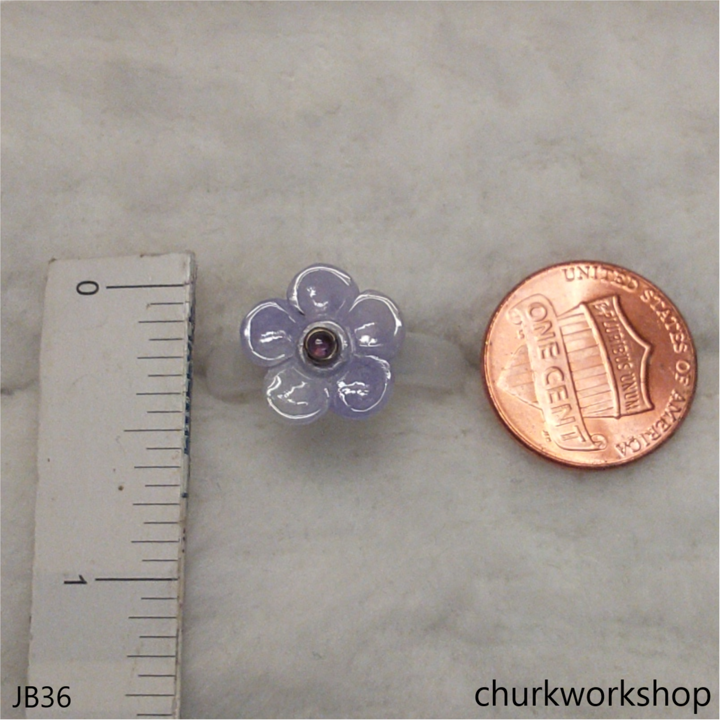 Lavender flower with white jade band