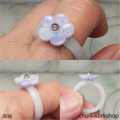 Lavender flower with white jade band