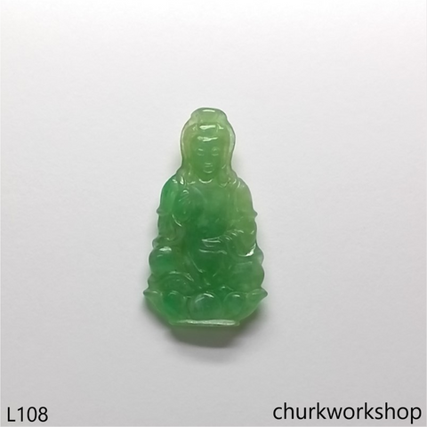 Green lady jade Buddha
