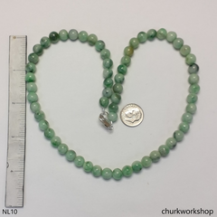 Green jade beads necklace