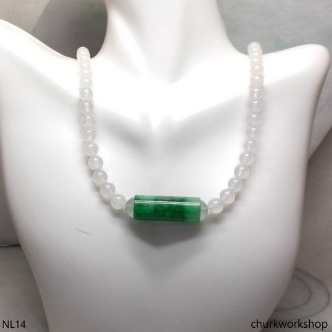 White jade beads necklace