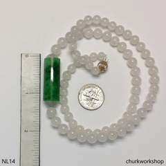 White jade beads necklace