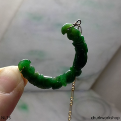 Green jade 14K gold filled necklace