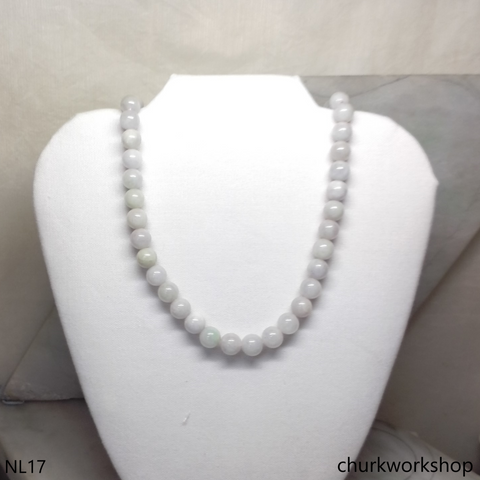 Pale lavender jade beads necklace