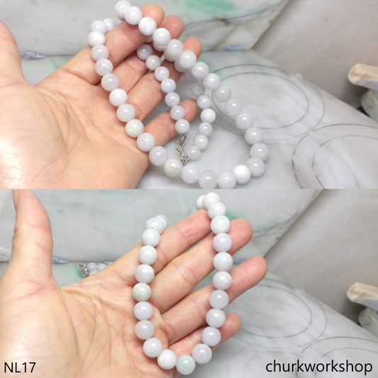 Pale lavender jade beads necklace