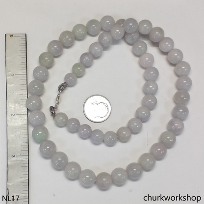 Pale lavender jade beads necklace