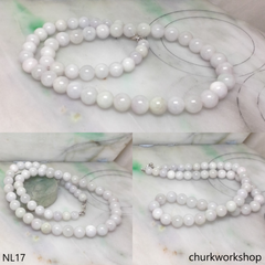 Pale lavender jade beads necklace