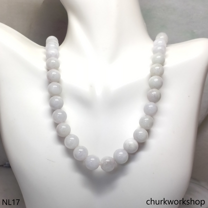 Pale lavender jade beads necklace