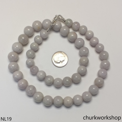 Pale lavender jade beads necklace