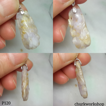 Lavender carved jade pendant