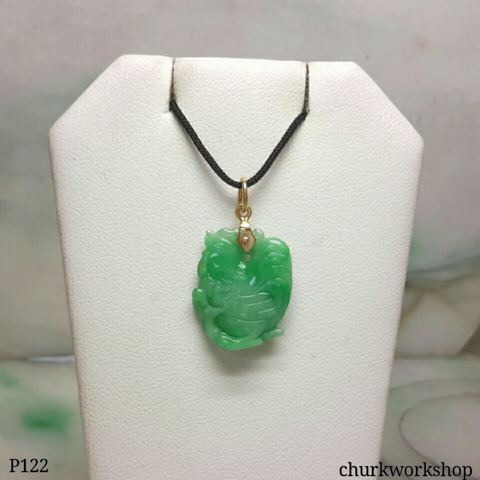 Apple green small jade rooster pendant