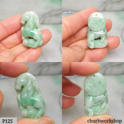 Green jade horse pendant