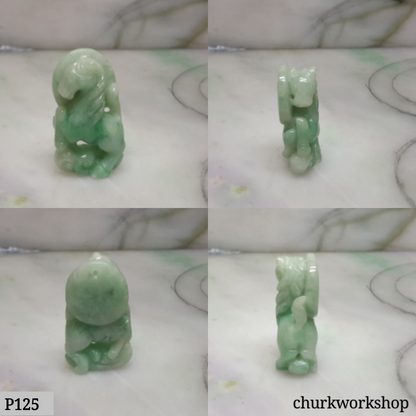 Green jade horse pendant