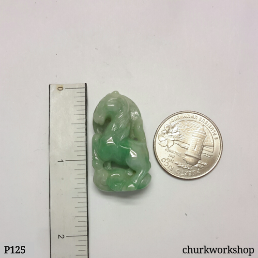 Green jade horse pendant